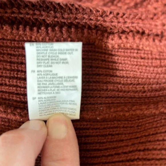 NWOT RD Style Knit Womens Sweater Rust Color Size XS - Picture 7 of 14